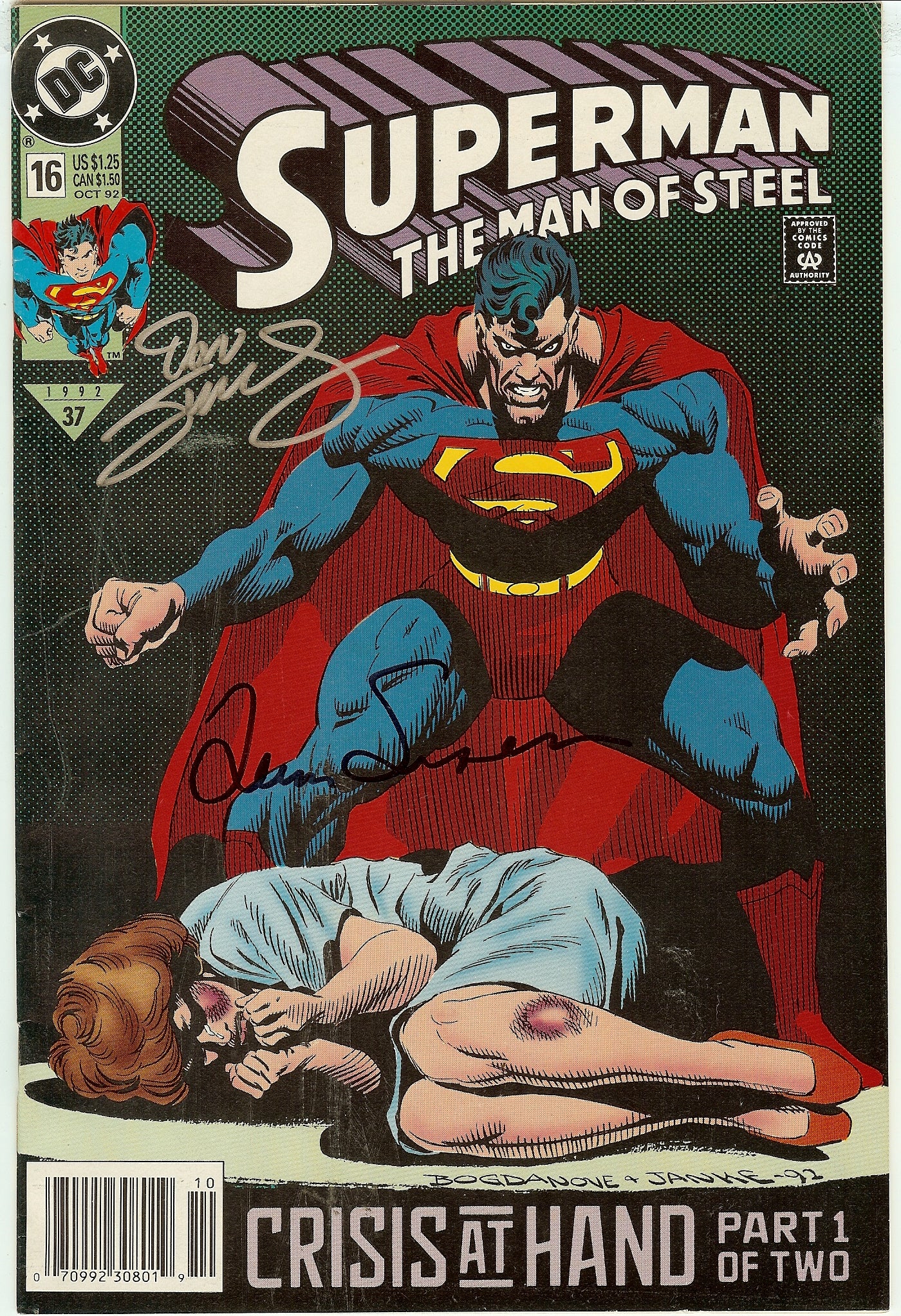 Superman The Man of Steel #16 Signed Louise Simonson and Dan Jurgens with COA