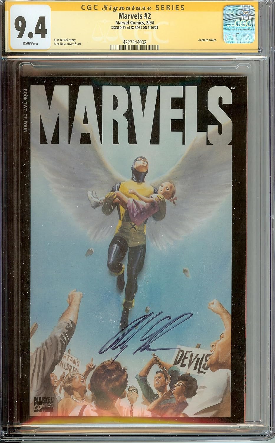 Marvels #2 CGC 9.4 Signed by Alex Rossb