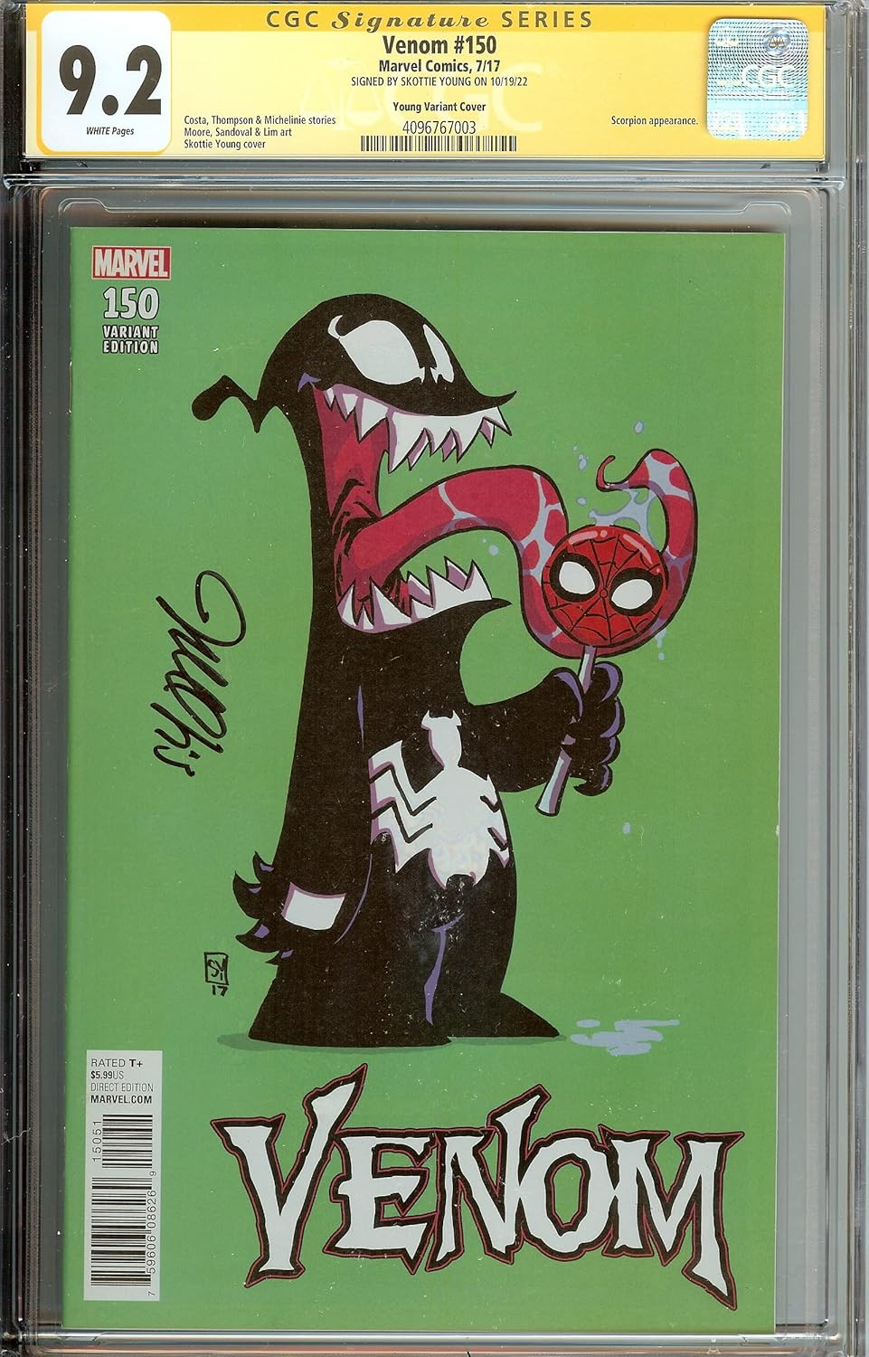 Venom #150 Signed Skottie Young CGVC 9.2 Baby Variant