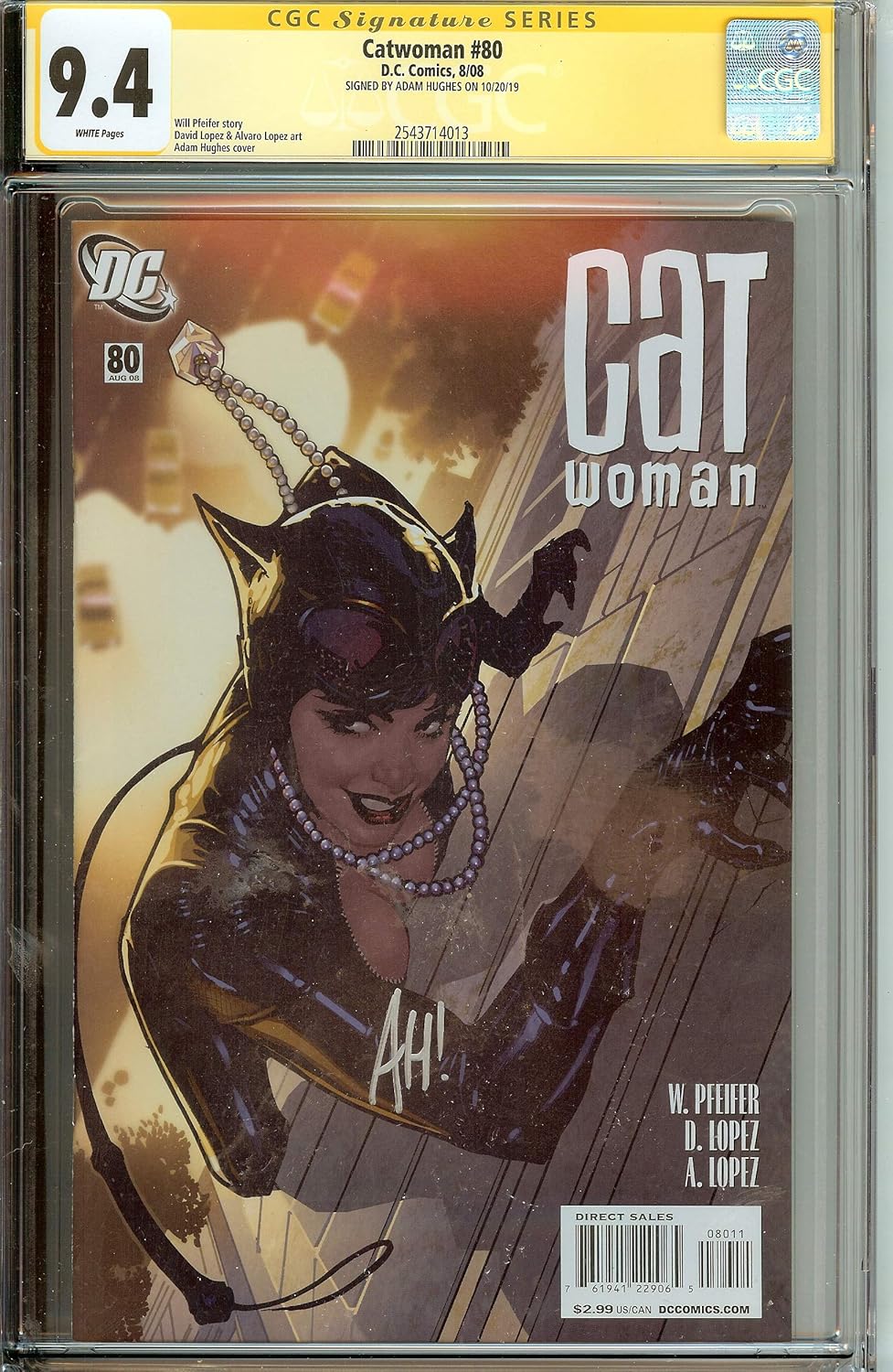 Catwoman #80 CGC 9.4 Signed by Adam Hughes