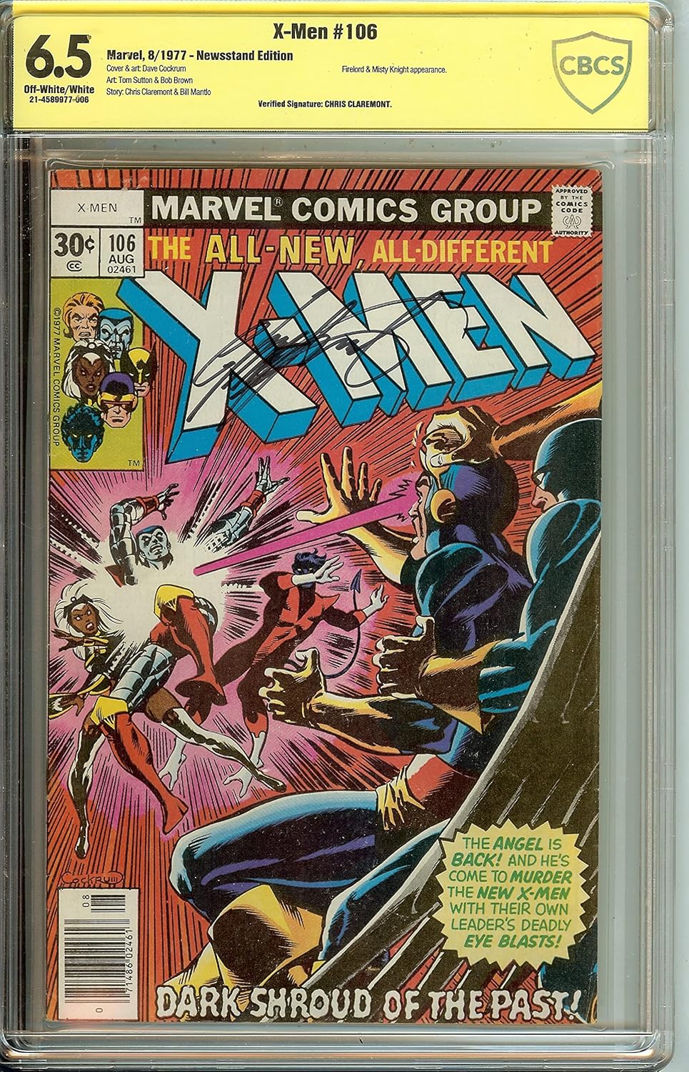 Uncanny X-Men #106 CBCS 6.5 signed Chris Claremont