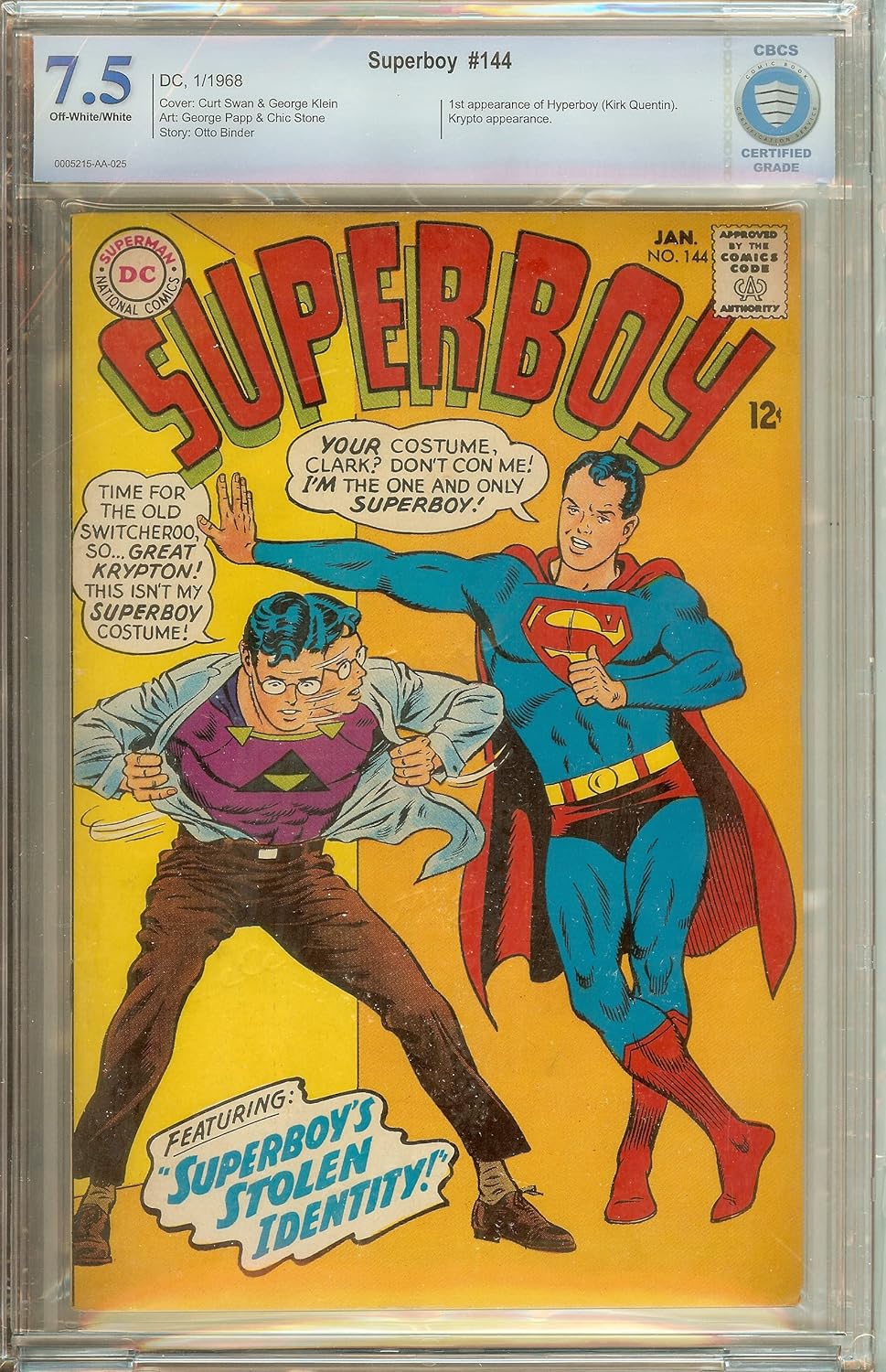Superboy #144 CBCS 7.5