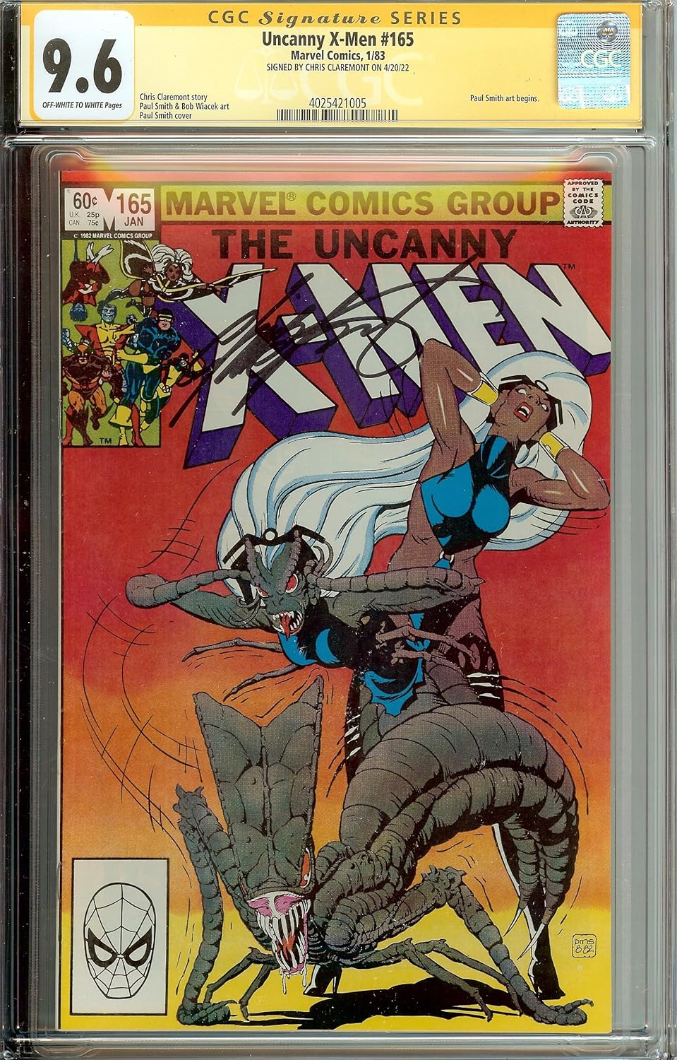 Uncanny X-Men #165 CGC 9.6 Signed Chris Claremont
