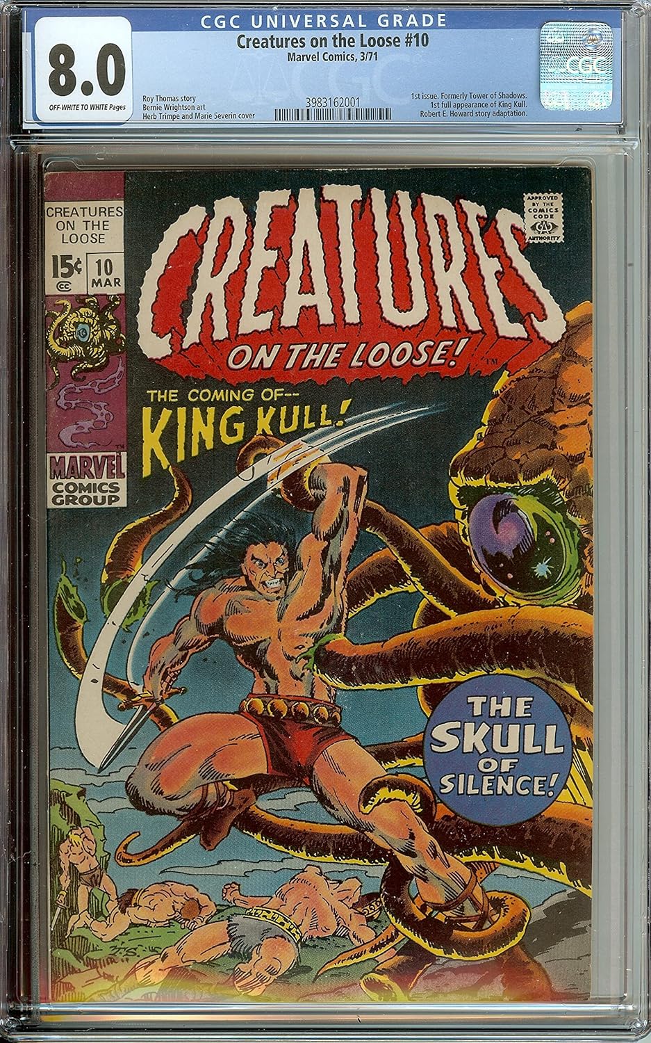 Marvel Comics Creatures On The Loose #10 1st Full King Kull CGC 8.0