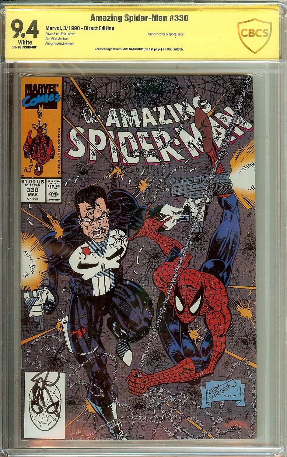 Amazing Spider-Man #330 Signed Erik Larsen CBCS 9.4