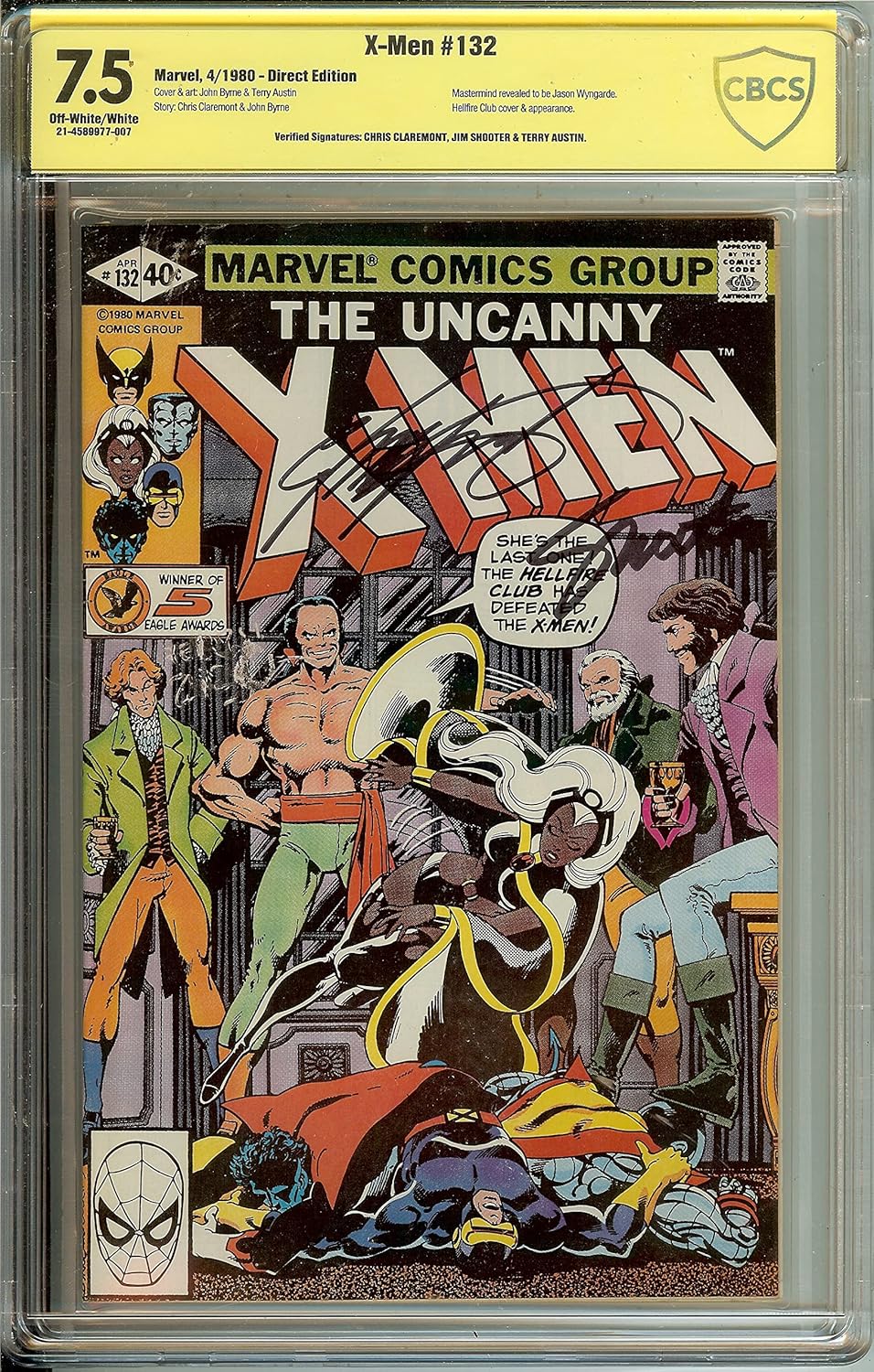 Uncanny X-Men #135 CBCS 7.5 signed Chris Claremont