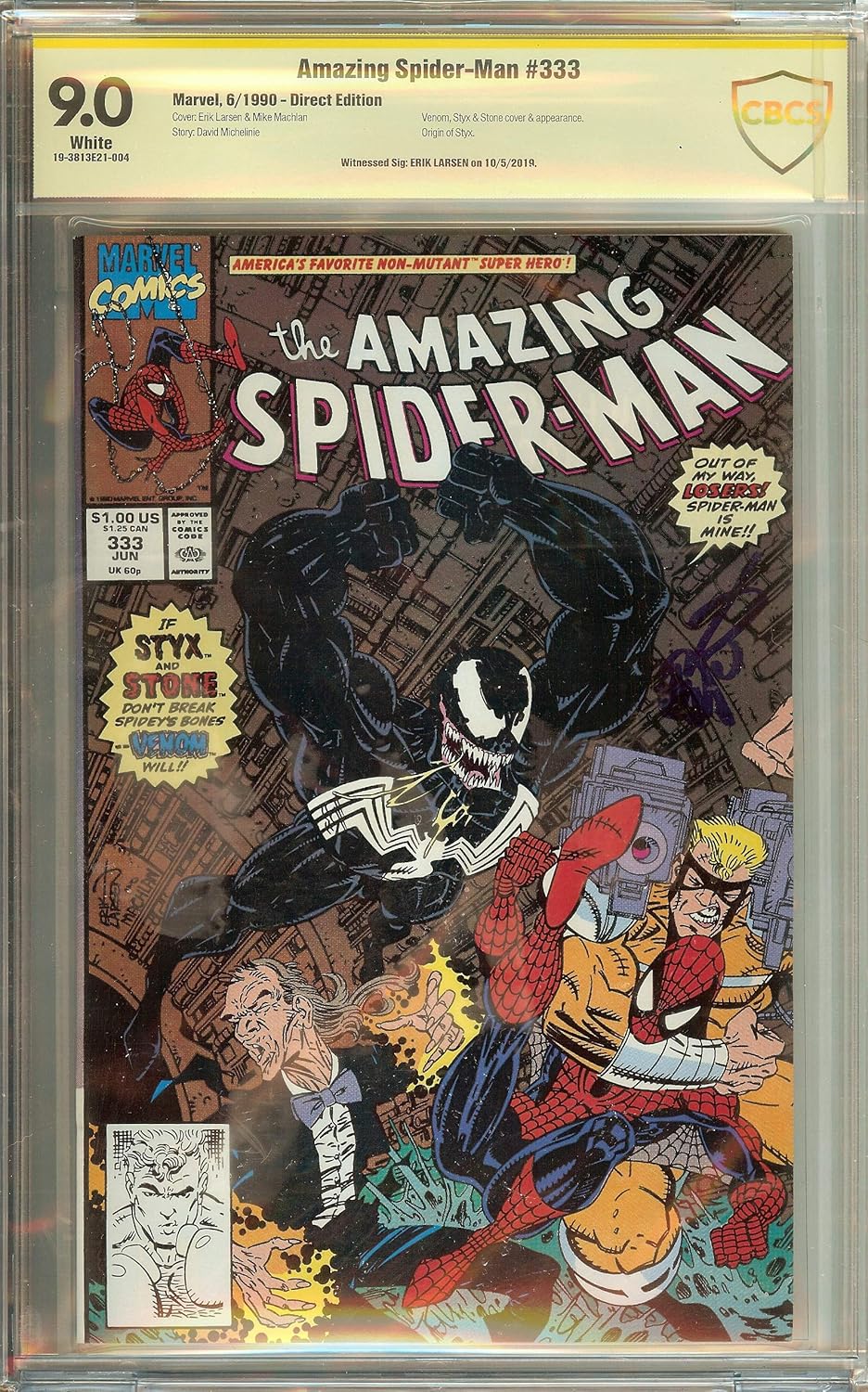 Amazing Spider-Man #333 CBCS (not CGC) 9.0 Erik Larsen