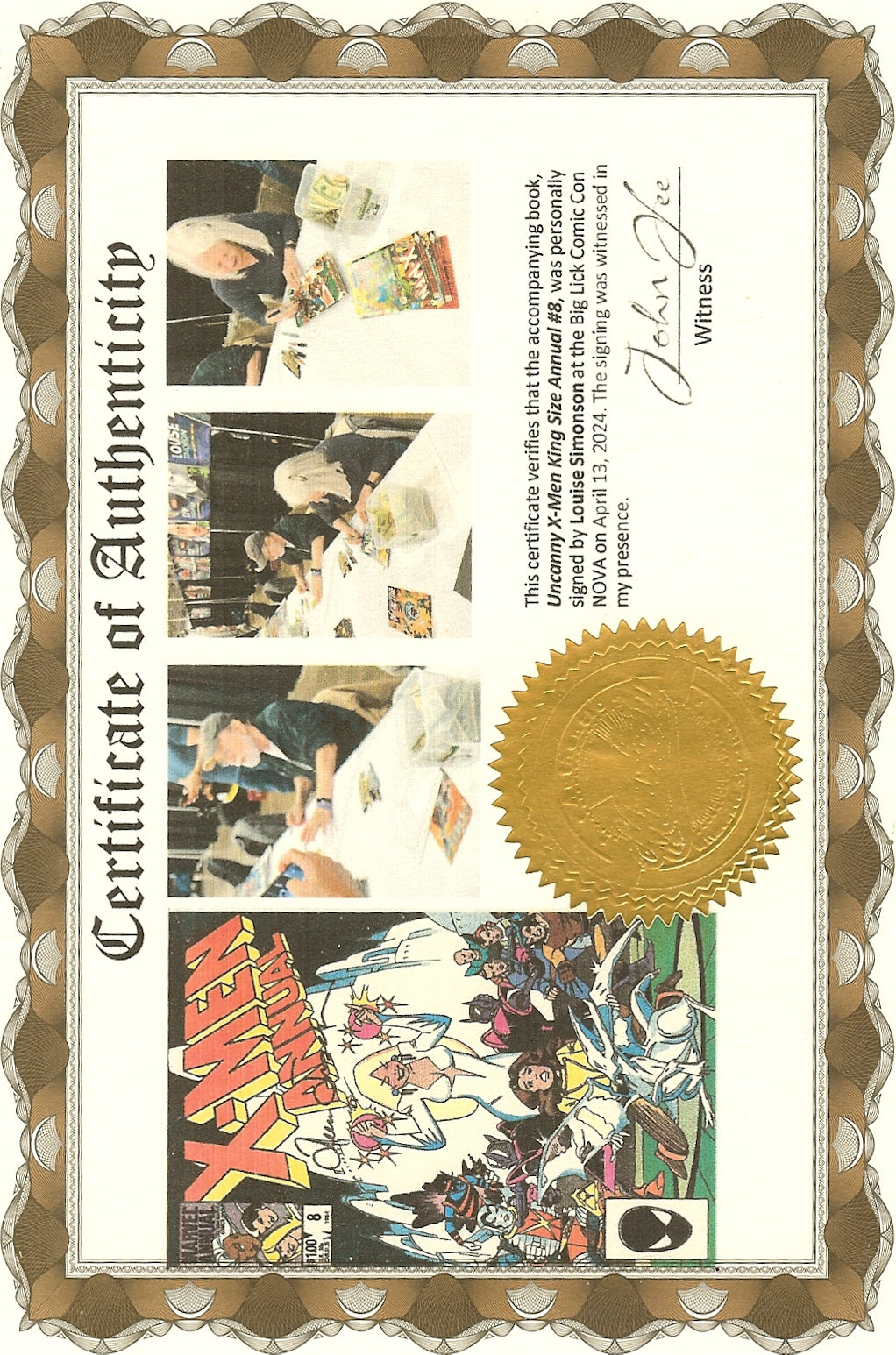 X-Men King-Size Annual #8 Signed Louise Simonson with COA