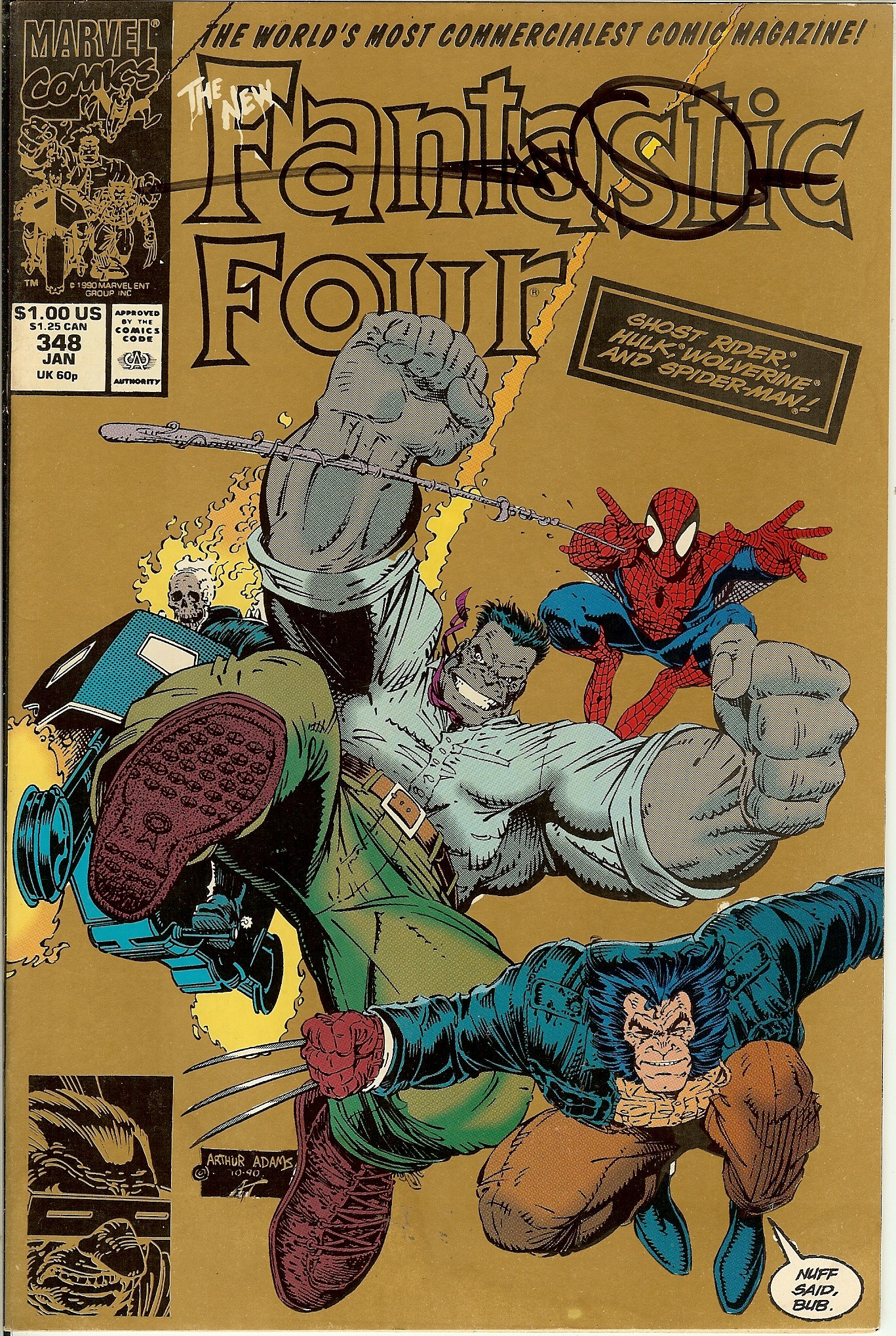 Fantastic Four #348 Signed Walt Simonson COA