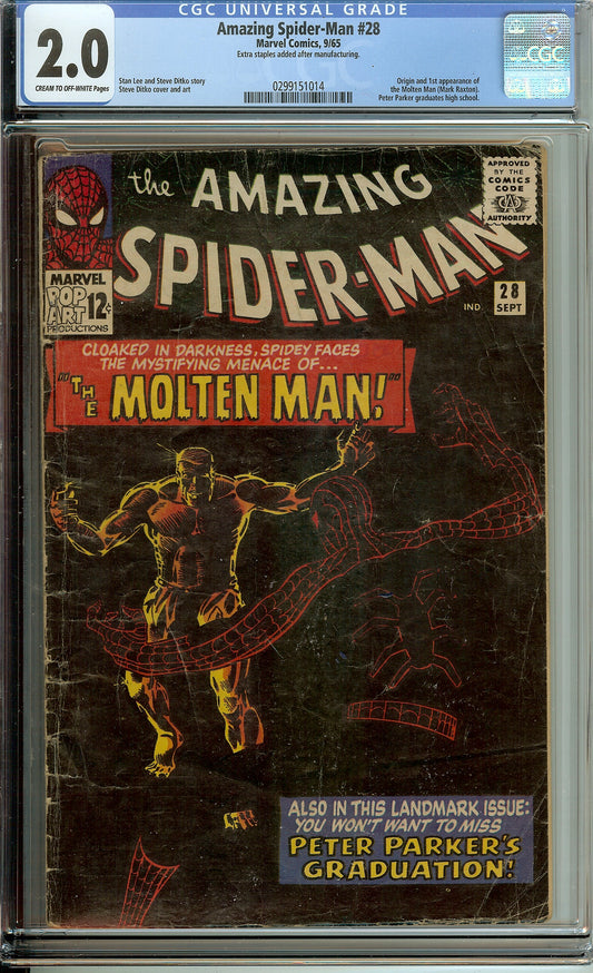Amazing Spider-Man #28 CGC 2.0 1st Molten Man