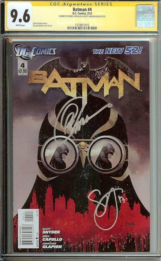 Batman The New 52 #4 CGC 9.6 Signed Greg Capullo and Scott Snyder 1574821015 Signature Series