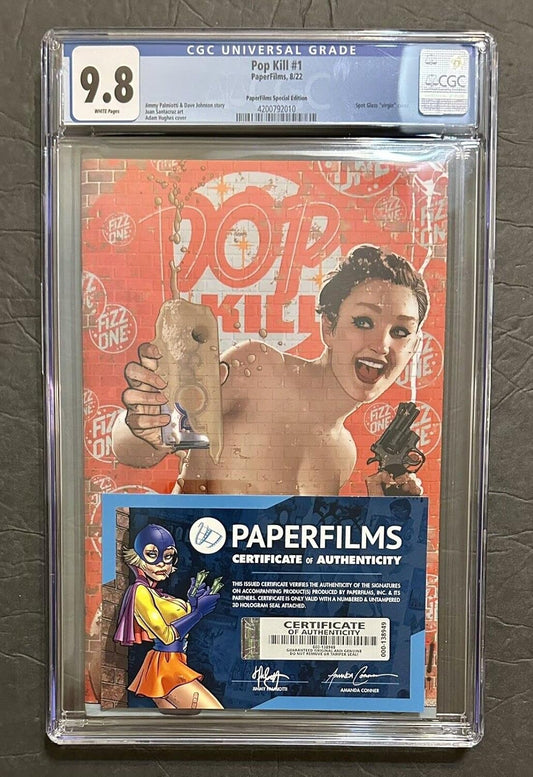 Pop Kill #1 CGC 9.8 2nd Print Adam Hughes Paperfilms Special Edition