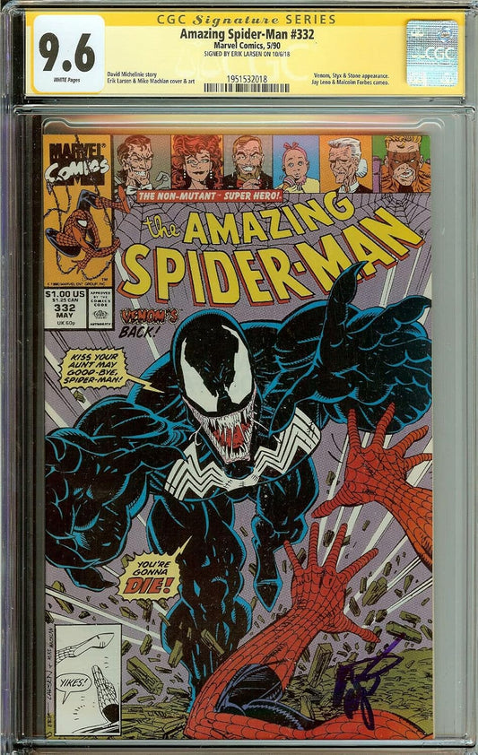 Amazing Spider-Man #332 CGC 9.6 Signed Erik Larsen