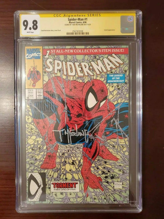 *SIGNED* SPIDER-MAN #1 Torment Green Variant CGC 9.8 SIGNED ARTIST TODD MCFARLANE