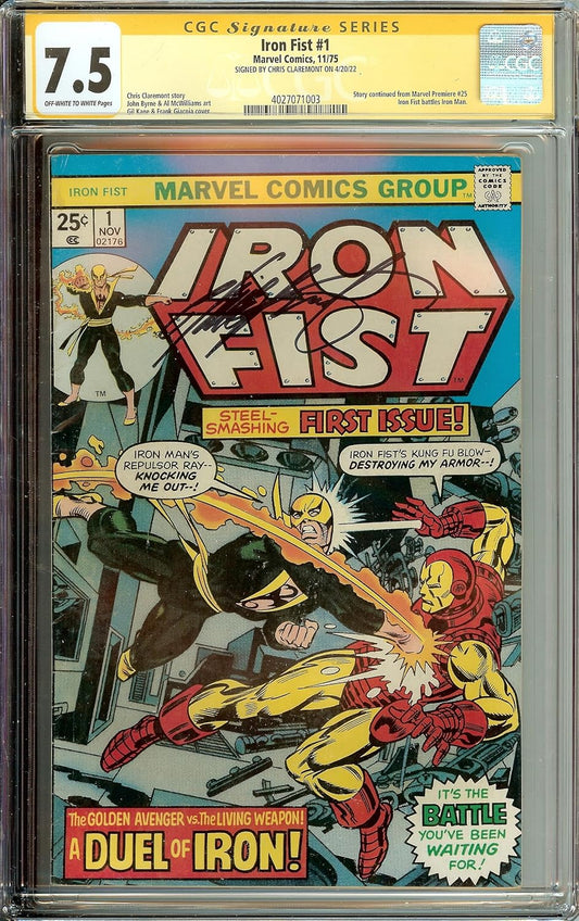 Iron Fist #1 CGC 7.5 Signed Chris Claremont