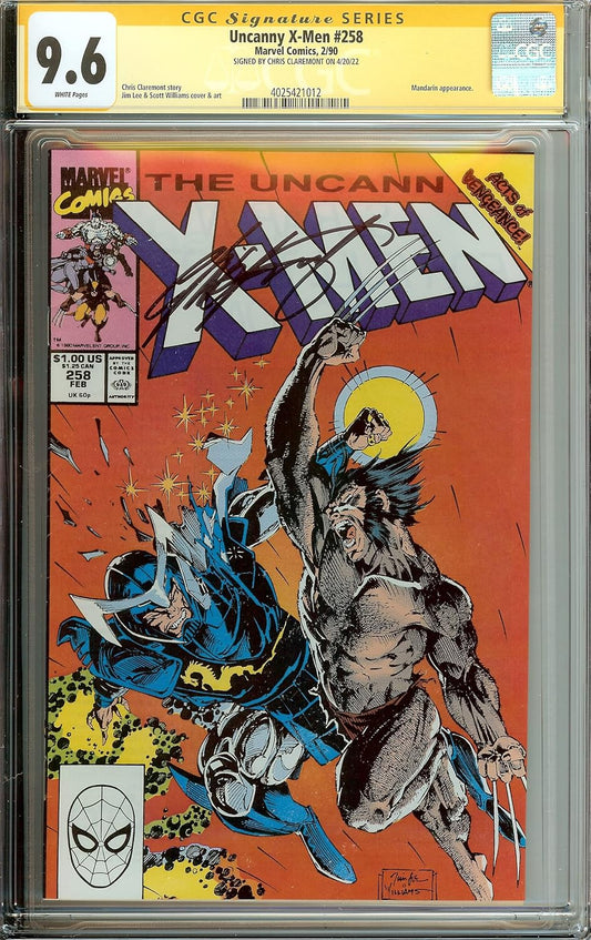 Uncanny X-Men #258 Signed Chris Claremont CGC 9.6