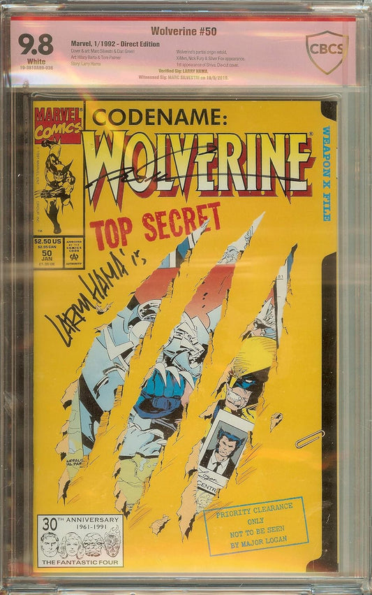 Wolverine #50 CBCS (not CGC) 9.8 Marc Silverstri Larry Hama