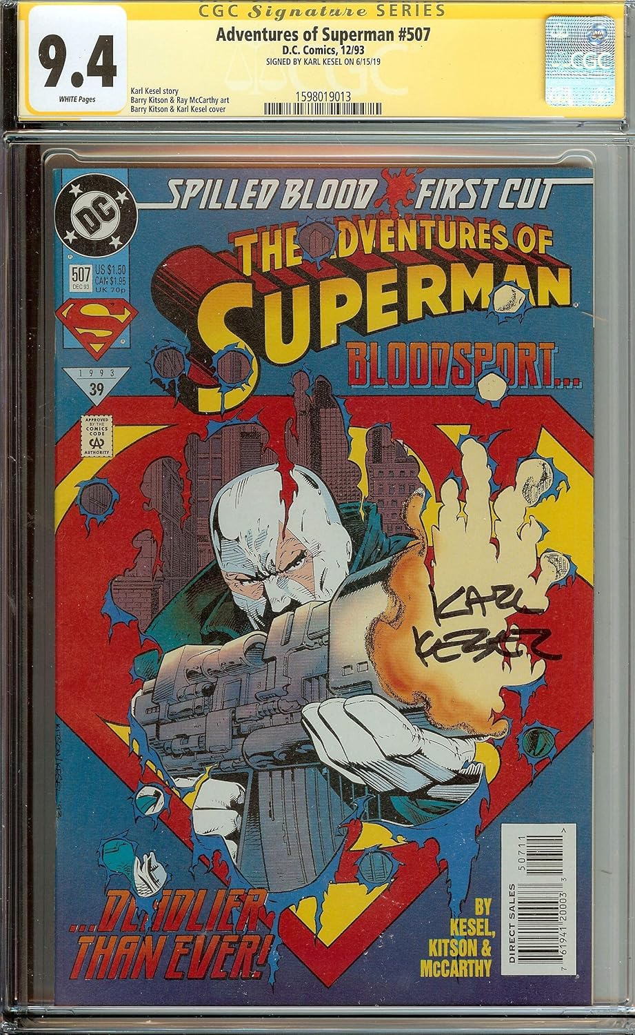The Adventures of Superman #507 CGC 9.4 NM Karl Kesel