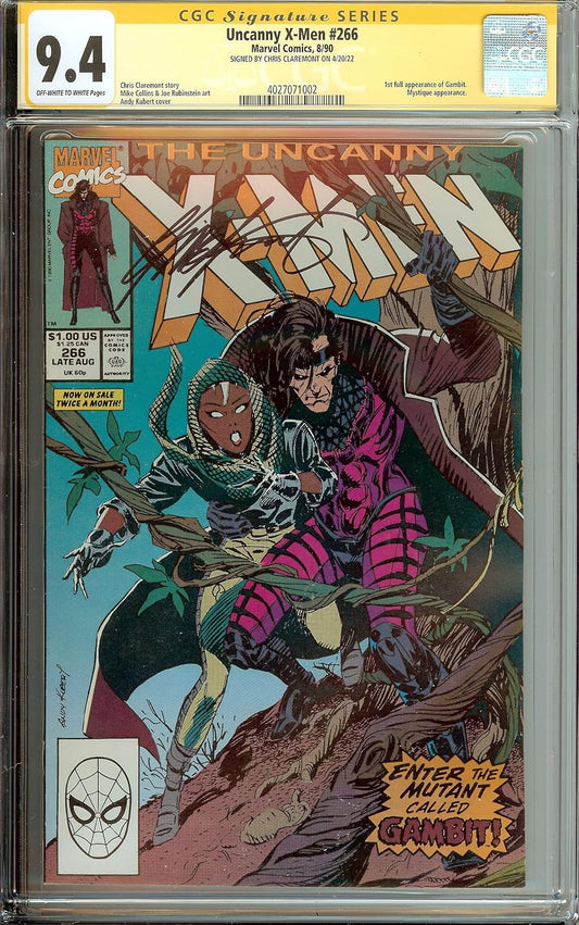 Uncanny X-Men #266 Signed Chris Claremont CGC 9.4