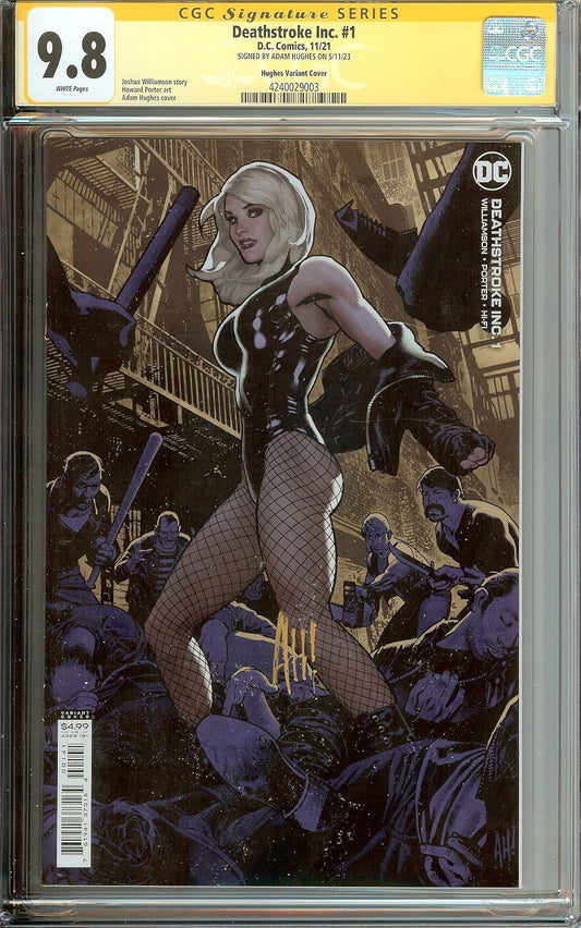 Deathstroke Inc. #1 #1 CGC 9.8 Signed Adam Hughes Variant Cover