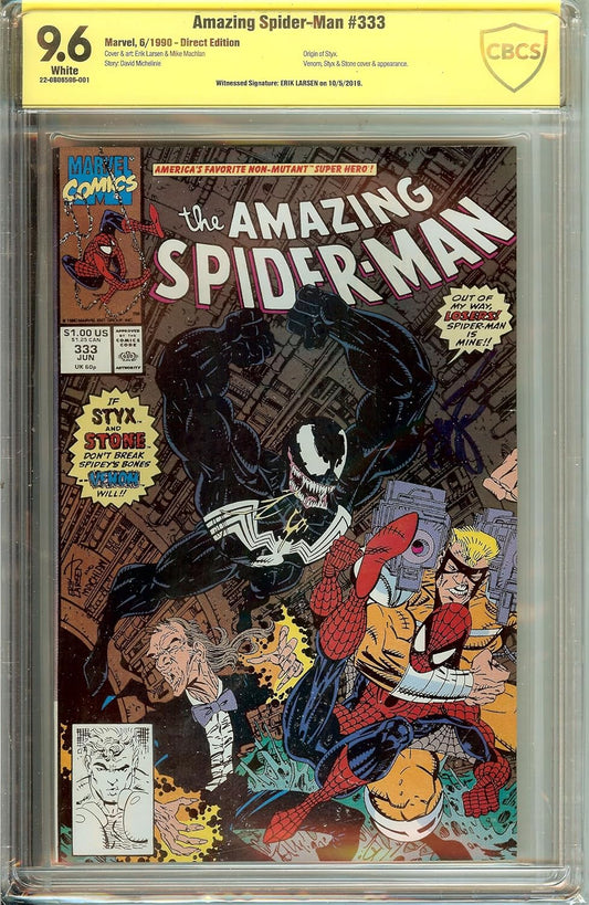 Amazing Spider-Man #333 Signed Erik Larsen CBCS 9.6