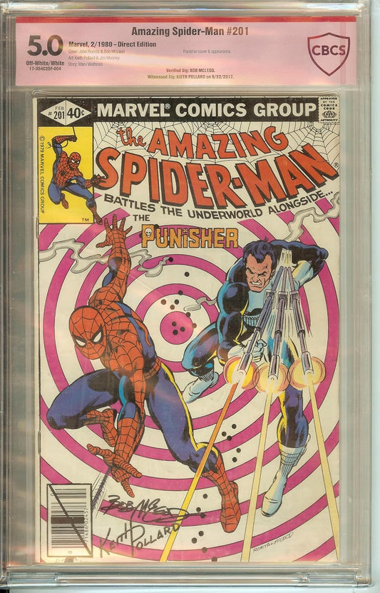 Amazing Spider-Man #201 CBCS 5.0 Signed 2x Bob McLeod and Keith Pollard