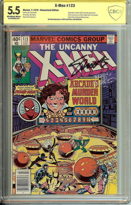 Uncanny X-Men #123 CBCS 5.5 Verified Signature Autographed by Jim Shooter Terry Austin