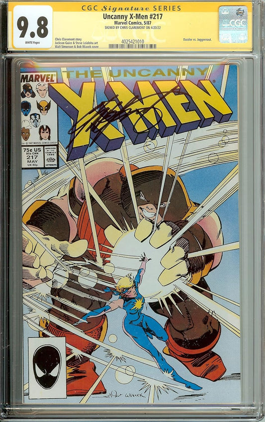 Uncanny X-Men #217 Signed Chris Claremont CGC 9.8