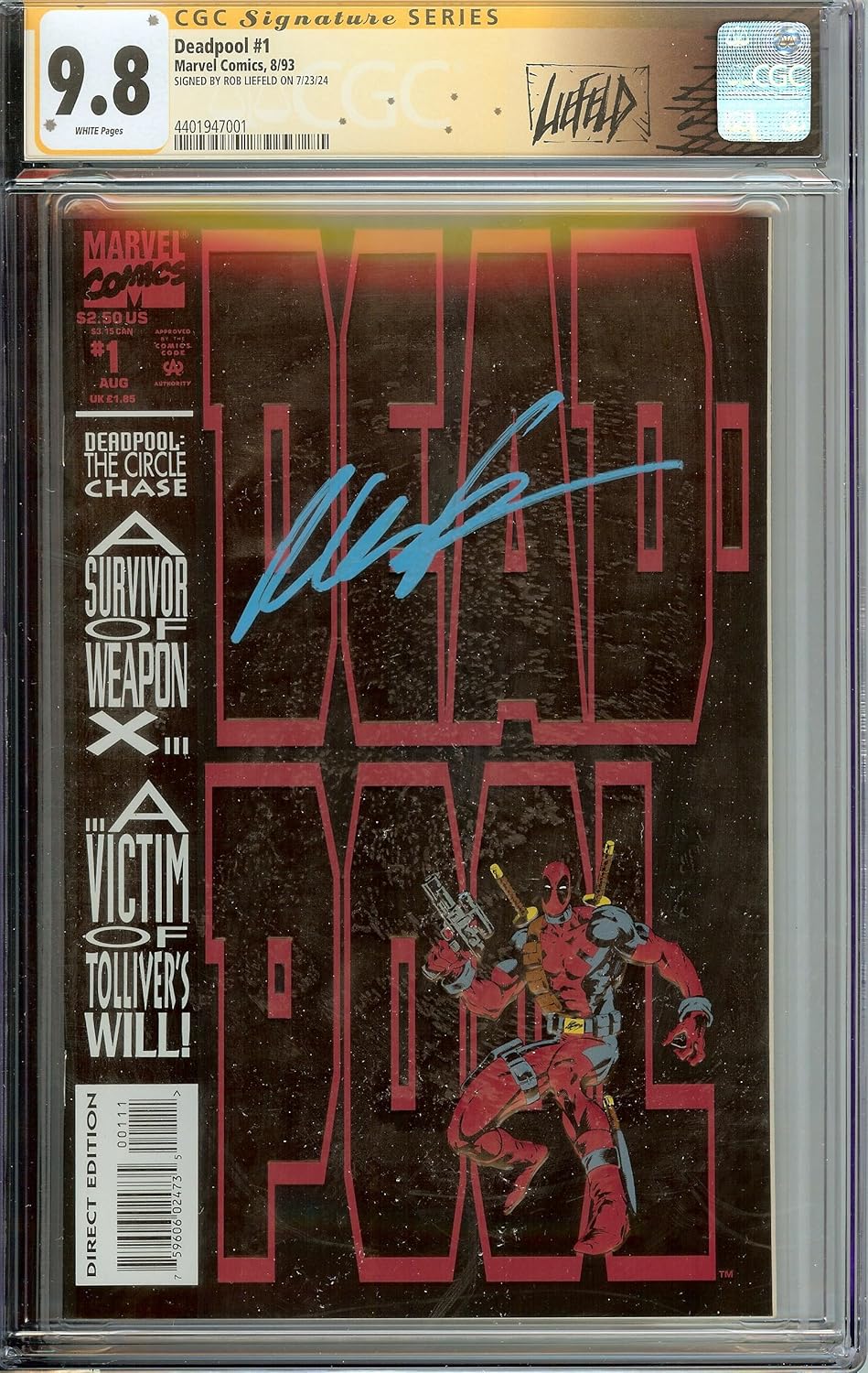 *SIGNED* DeadPool #1 The Circle Chase CGC 9.8 Signed Rob Liefeld