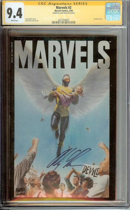 Marvels #2 CGC 9.4 Signed by Alex Rossb