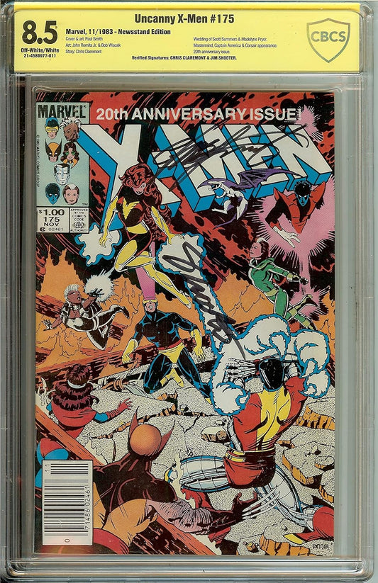 Uncanny X-Men #175 CBCS 8.5 signed Chris Claremont and Shooter