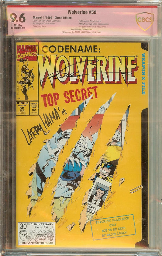 Wolverine #50 CBCS (not CGC) 9.6 Marc Silverstri Larry Hama