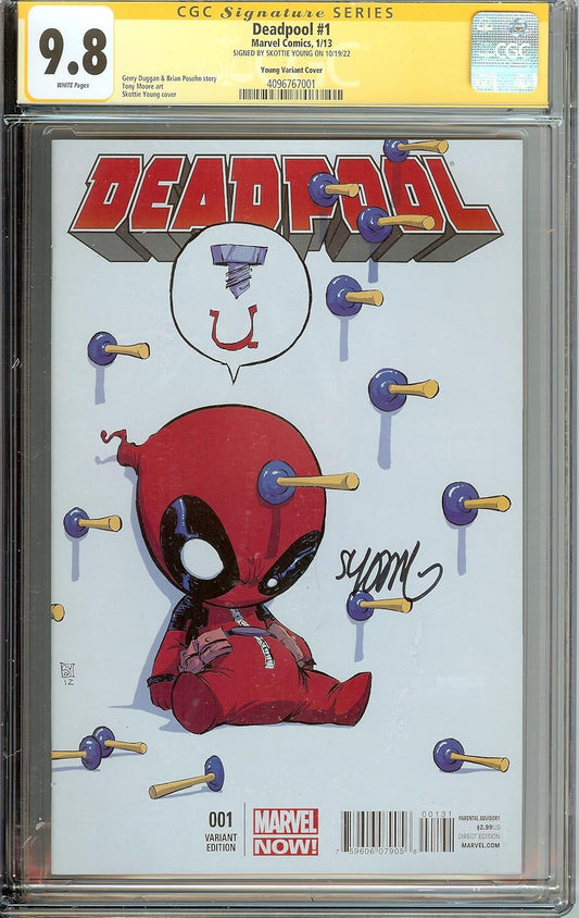 DeadPool #1  Signed Skottie Young CGC 9.8 Baby Variant