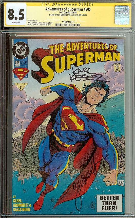 *SIGNED* The Adventures of Superman #505 CGC 8.5 Karl Kesel & Tom Grummett