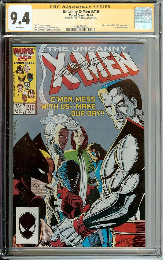 Uncanny X-Men #210 Signed Chris Claremont CGC 9.4