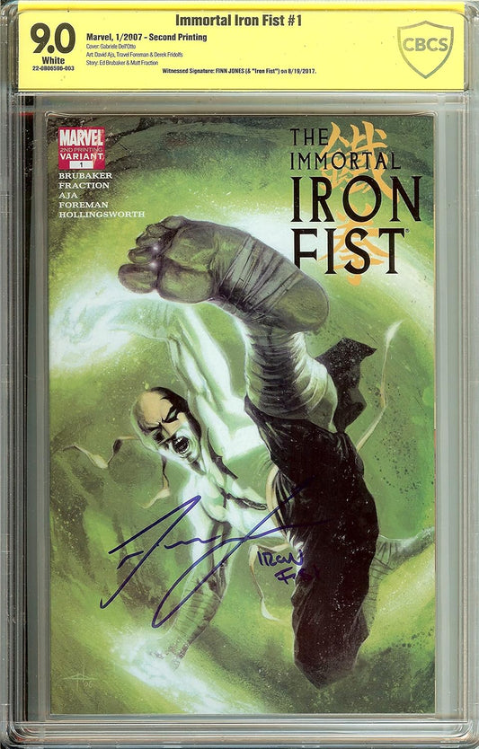 Immortal Iron Fist #1 Second Print CBCS 9.0 Signed Actor Finn Jones