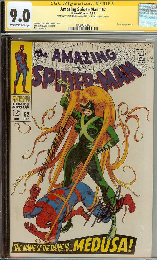 🔥 Amazing Spider-Man #62 CGC 9.0 Signaure Series Signed by Stan Lee John Romita 🔥