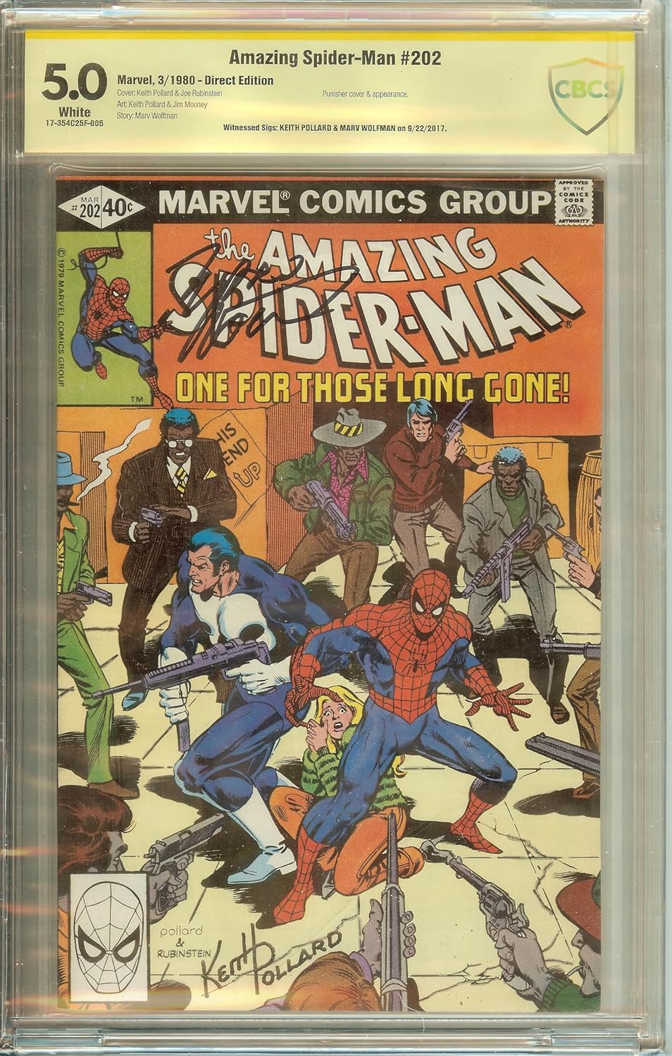 Amazing Spider-Man #202 CBCS 5.0 Signed Keith Pollard & Marv Wolfman