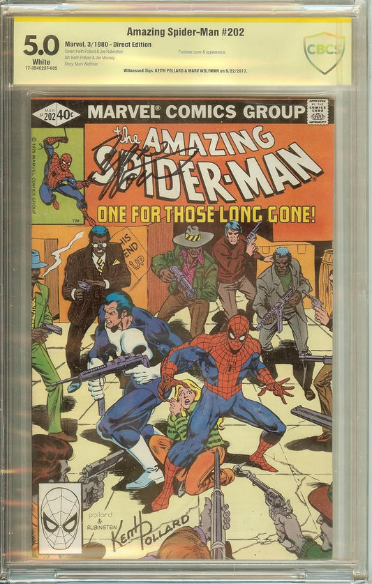 Amazing Spider-Man #202 CBCS 5.0 Signed Keith Pollard & Marv Wolfman