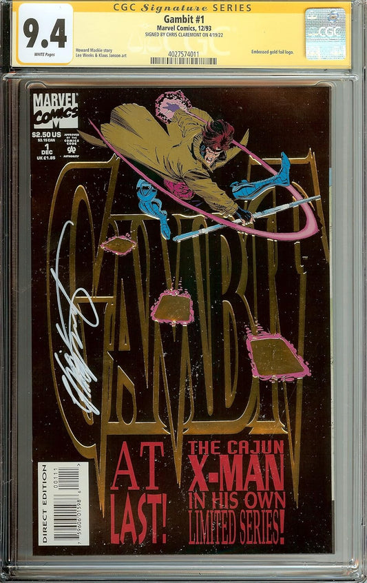 Gambit #1 Signed Chris Claremont CGC 9.4