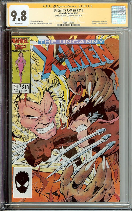 Uncanny X-Men #213 Signed Chris Claremont CGC 9.8