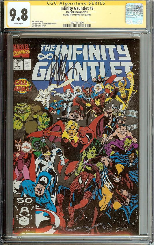 Infinity Gauntlet #3 Signed Jim Starlin CGC 9.8