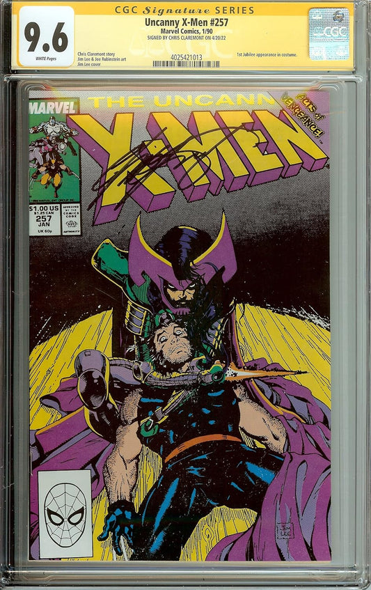 Uncanny X-Men #257 Signed Chris Claremont CGC 9.6