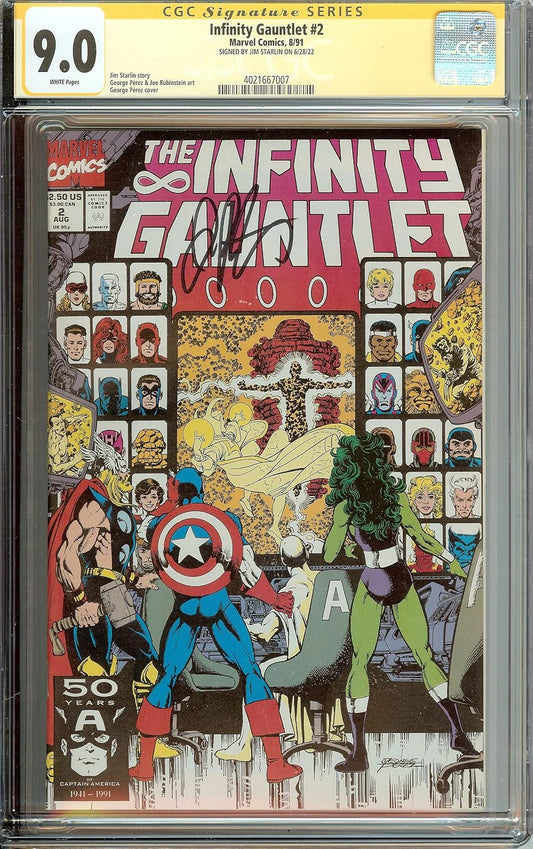 Infinity Gauntlet #4 Signed Jim Starlin CGC 9.0