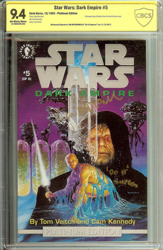 Star Wars Dark Empire #5 Platinum Signed Empire Ian McDiarmid "Do It Emperor"