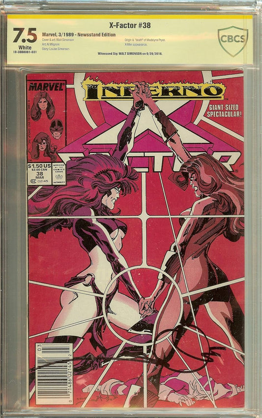 X-Factor #38 CBCS 7.5 (not CGC) Signed Walt Simonson