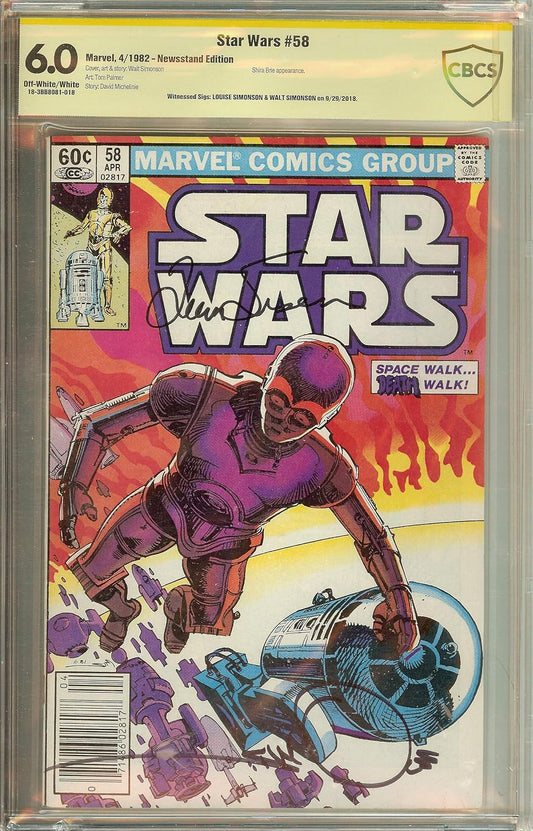 CBCS 6.0 Marvel Star Wars #58 Signed Walt and Louise Simonson