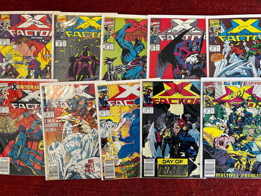 X-Factor X-Men Signed 10 Book Lot, Issues #53, 55, 57, 58, 59, 61, 64, 69, 70, 73