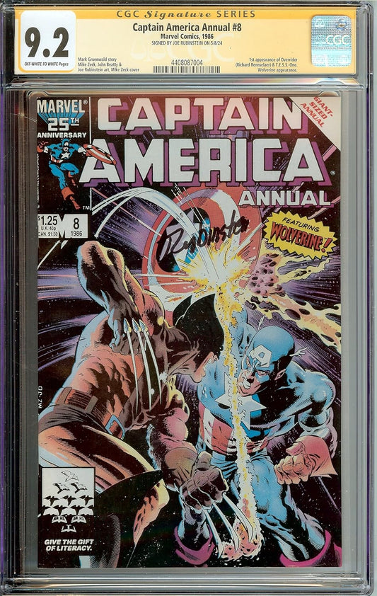 Captain America Annual #8 CGC 9.2 Signed Joe Rubinstein Wolverine Appearance