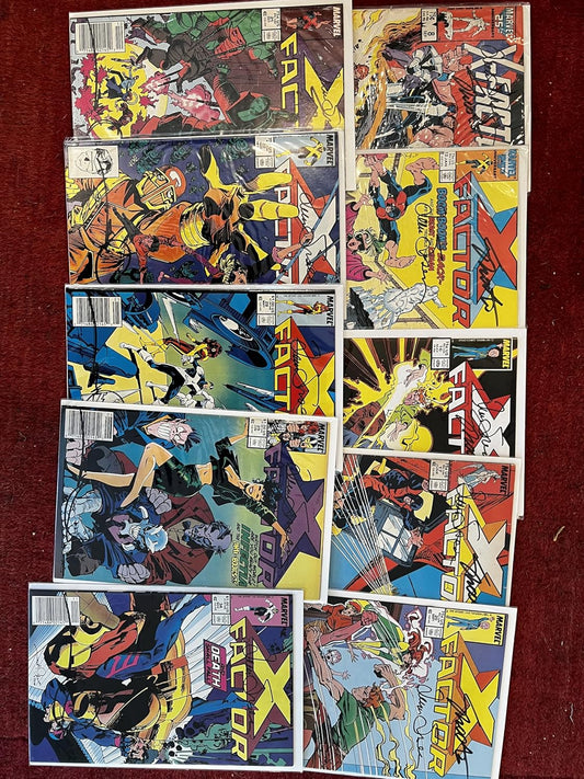 X-Factor X-Men Signed Comic Book Lot, 10 Issues, Walt Simonson, Louise Simonson, Jim Shooter